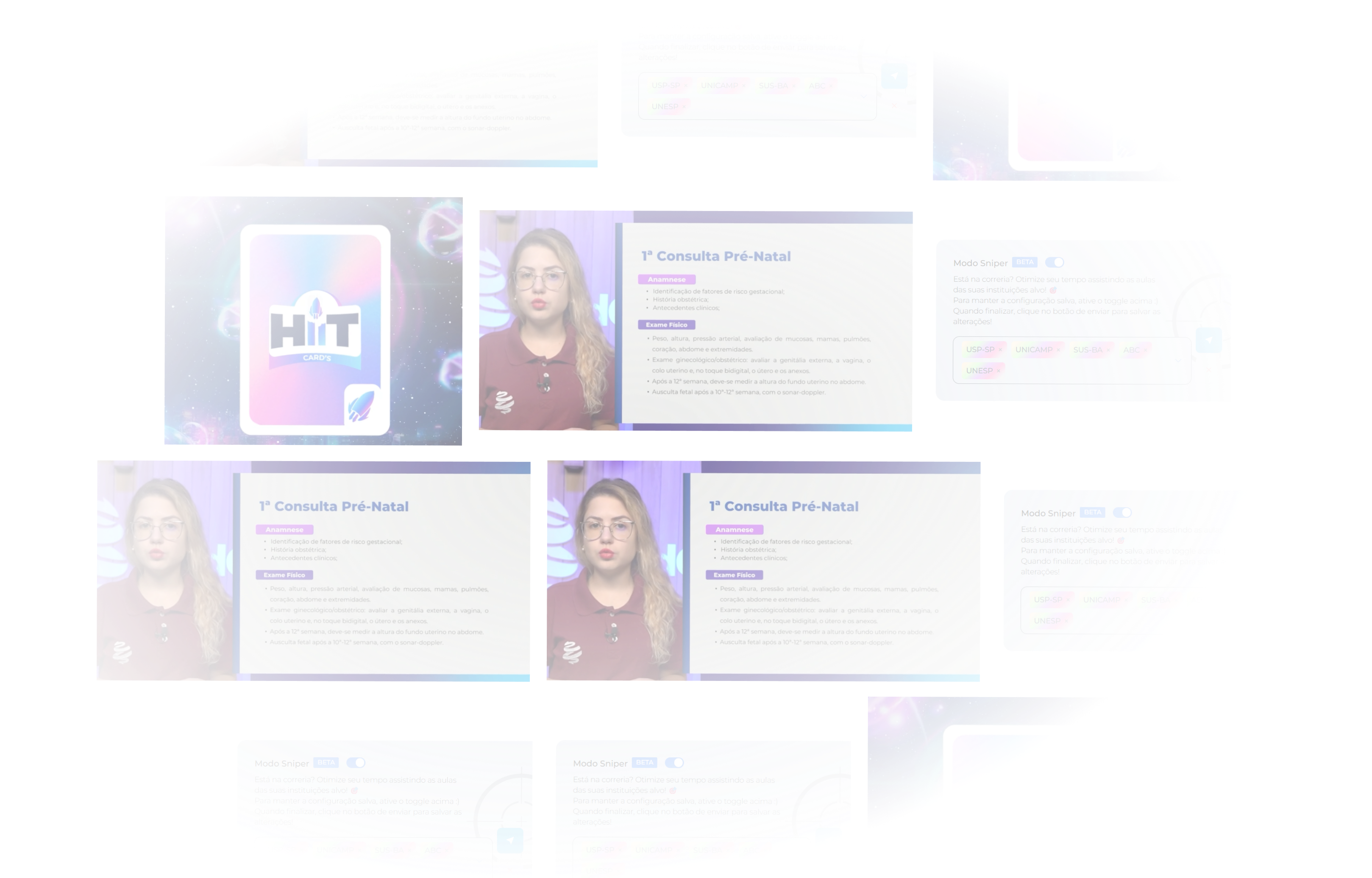 Background showing medical education platform