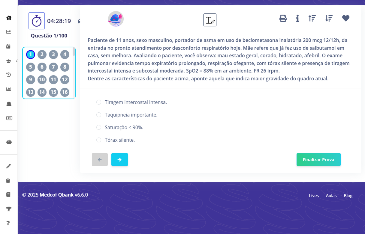 Simulados mensais com comentários e ranking